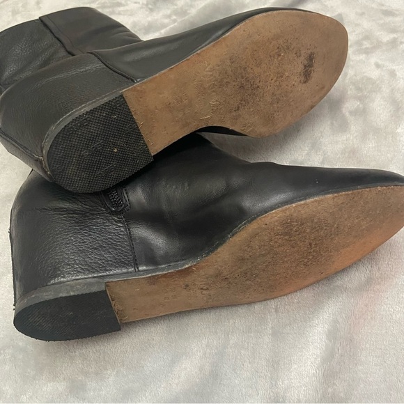 Vince Michela Wedge Leather Ankle Boot Size 9 Black - Picture 9 of 10